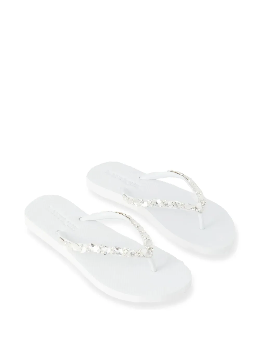 Mystique Eureka Crystal-embellished Flip-flops In White