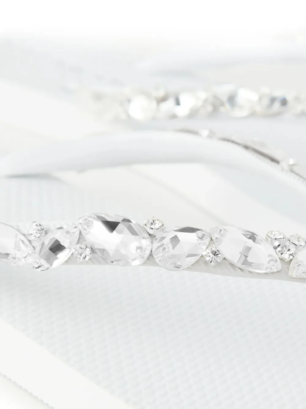 Mystique Eureka Crystal-embellished Flip-flops In White