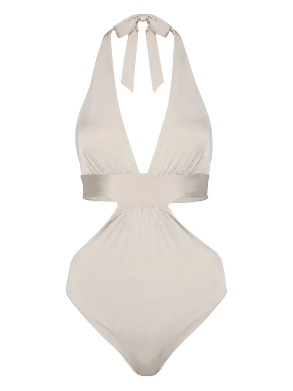 Max Mara Cut-out Swimsuit In Neutral