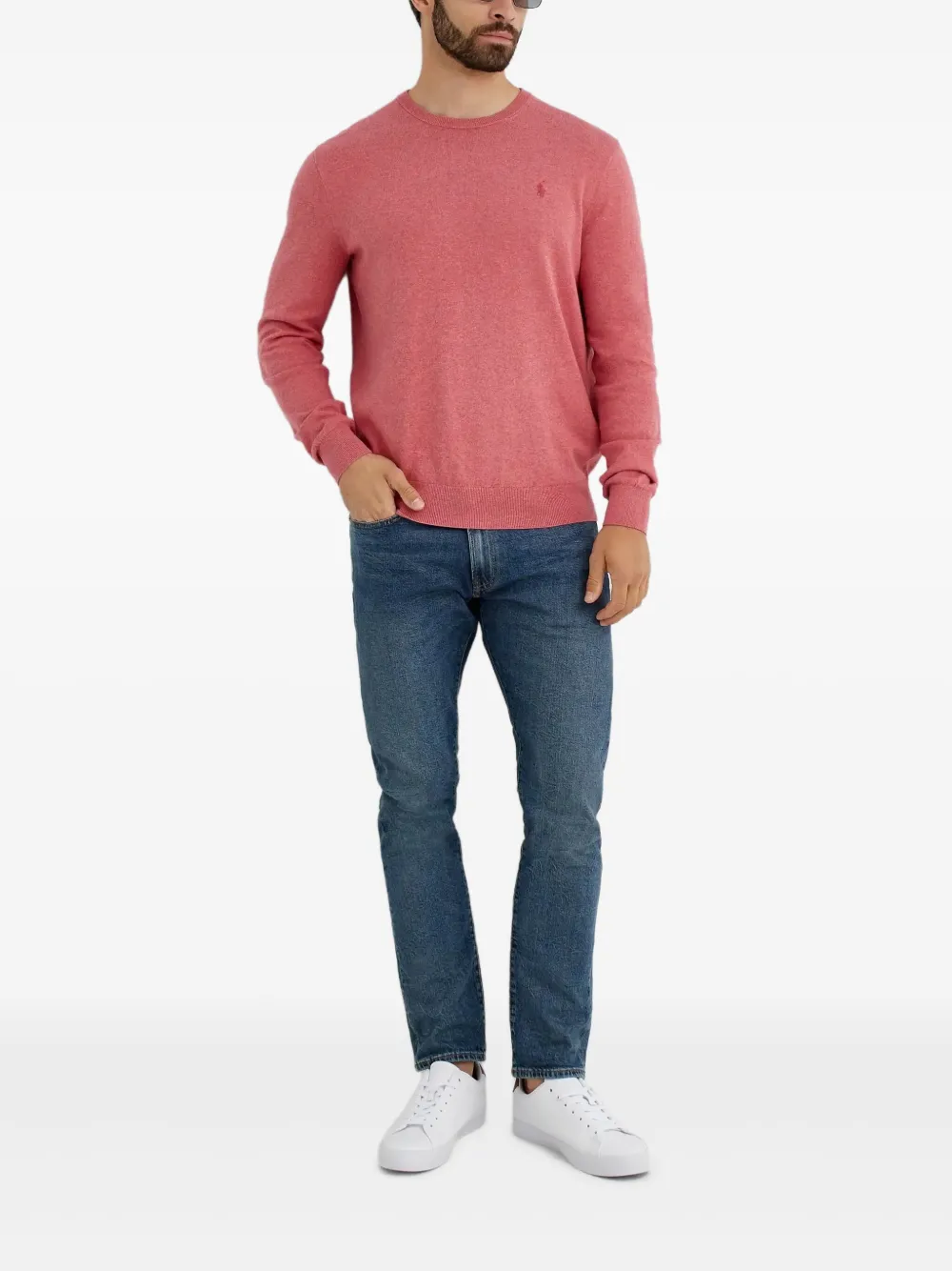 Polo Ralph Lauren Trui met ronde hals en geborduurd logo - Roze