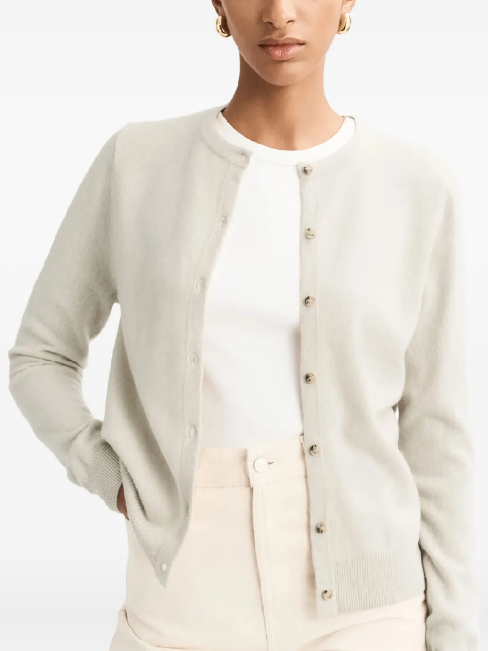 Soft Goat Vest met ronde hals Beige