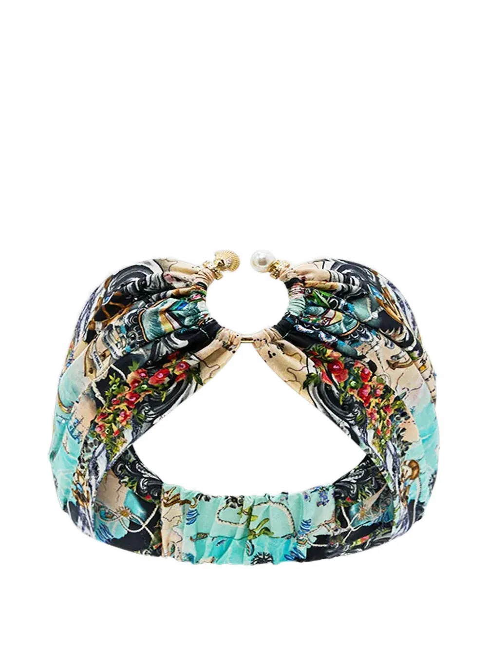 Camilla Crystal-embellished Printed Headband In Blue