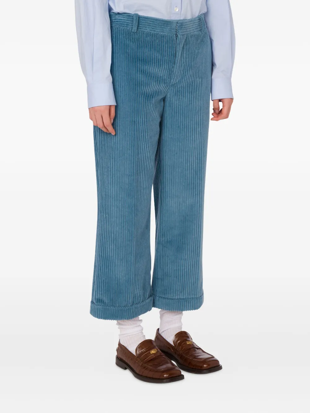 Moschino Ribfluwelen broek Blauw