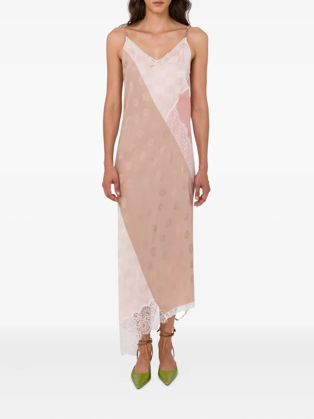 Moschino lace-detailing midi dress - Beige