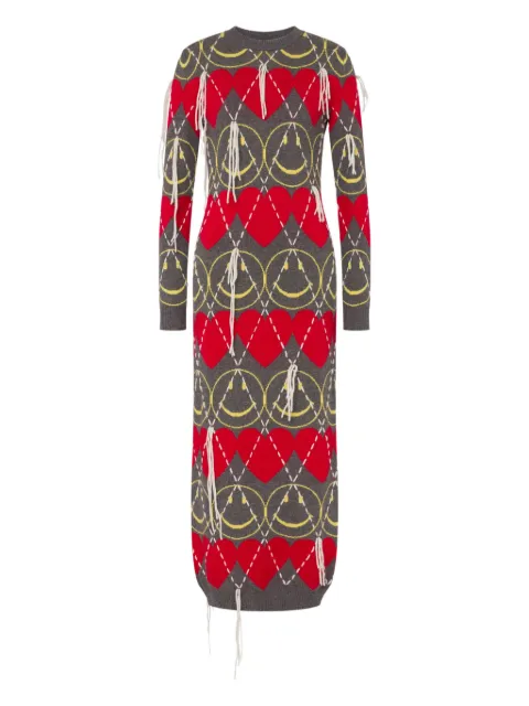 Moschino heart-pattern midi dress