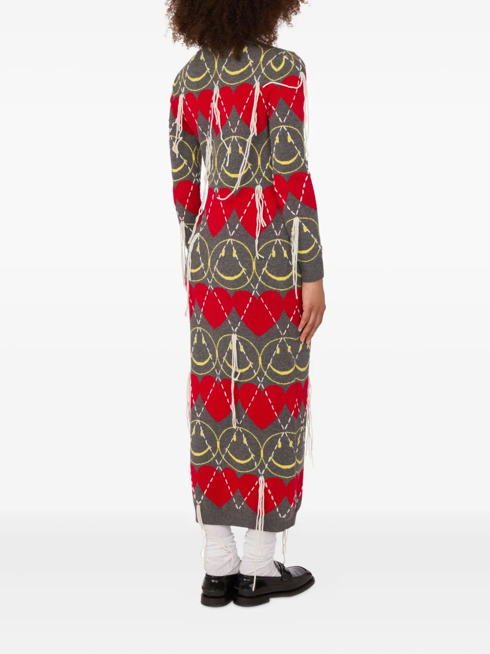 Moschino Midi-jurk met hartpatroon Grijs