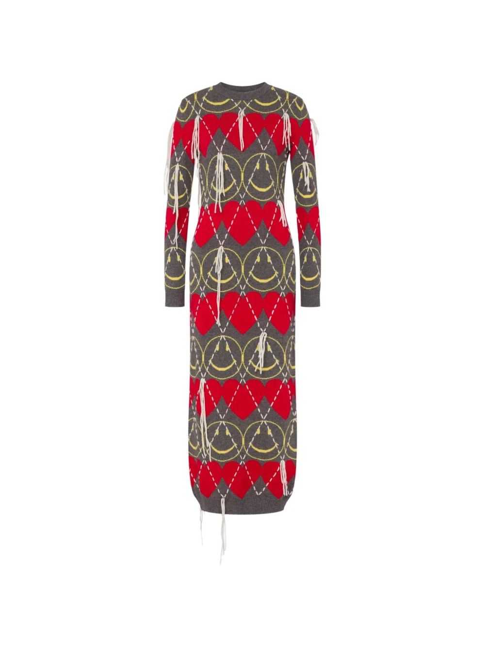 Moschino Midi-jurk met hartpatroon Grijs