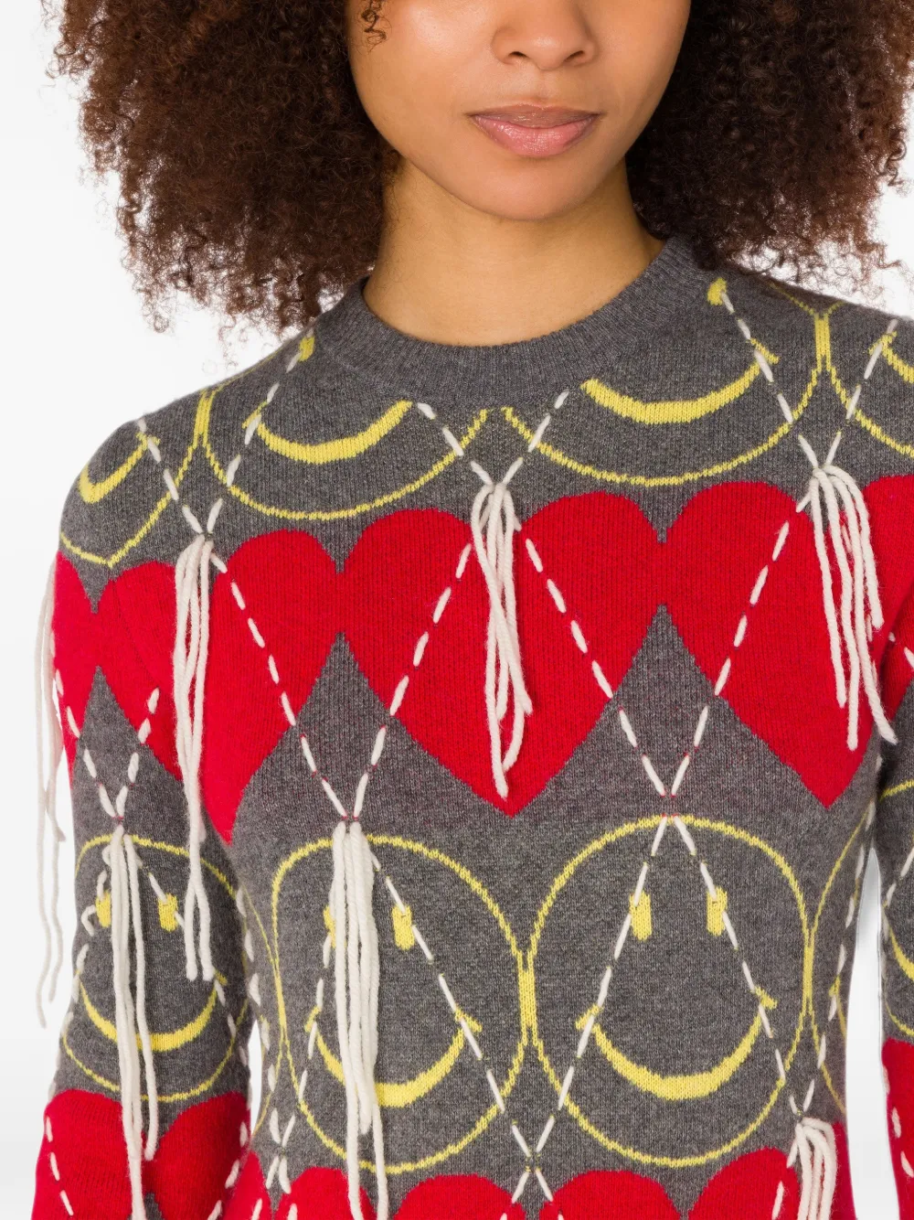 Moschino Midi-jurk met hartpatroon Grijs