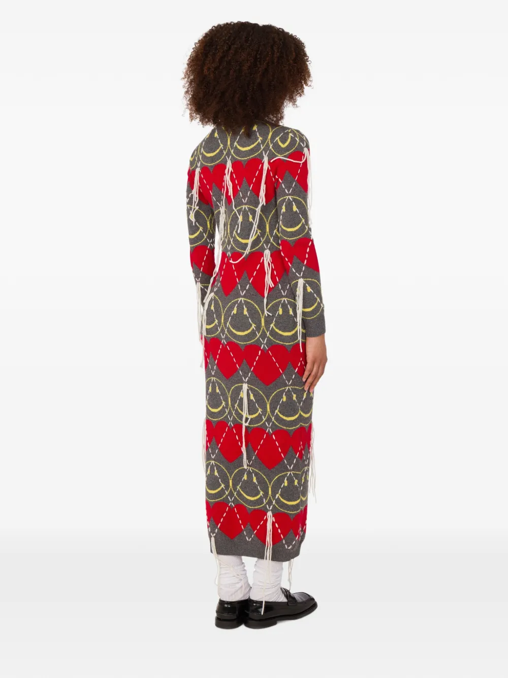 Moschino Midi-jurk met hartpatroon Grijs