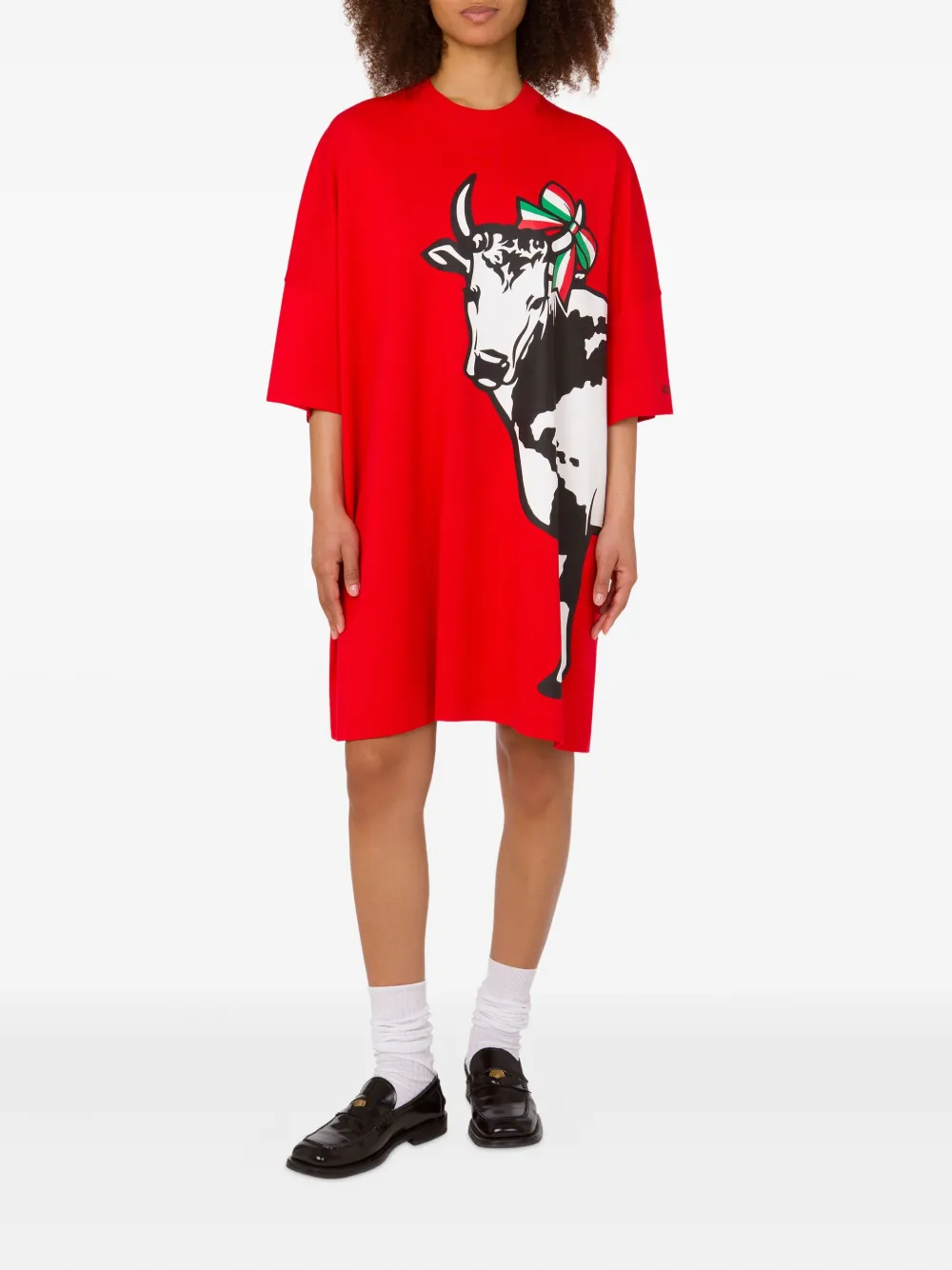 Moschino graphic-print dress - Rood