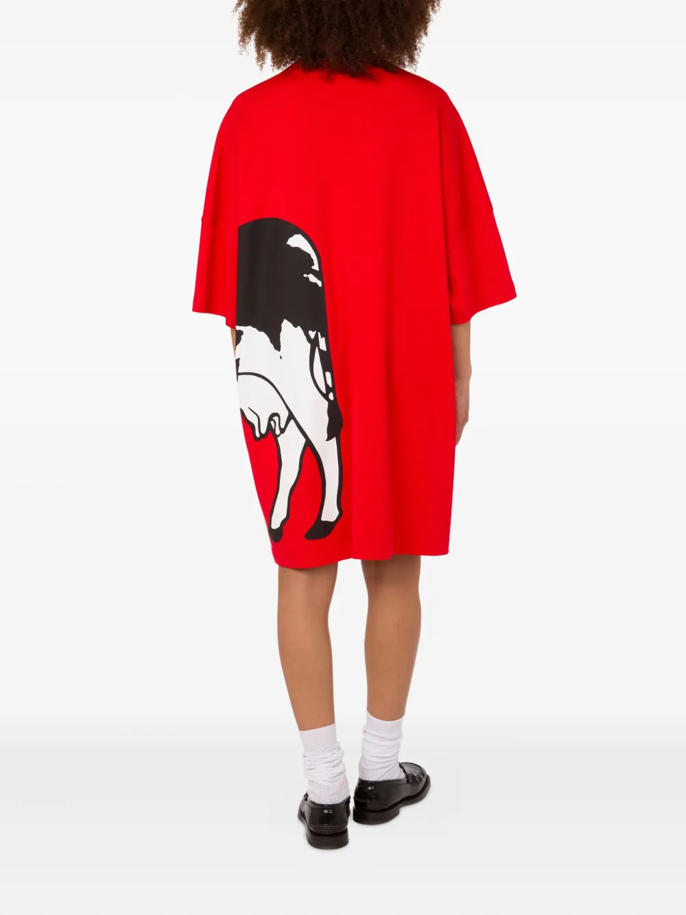 Moschino Jurk met print Rood