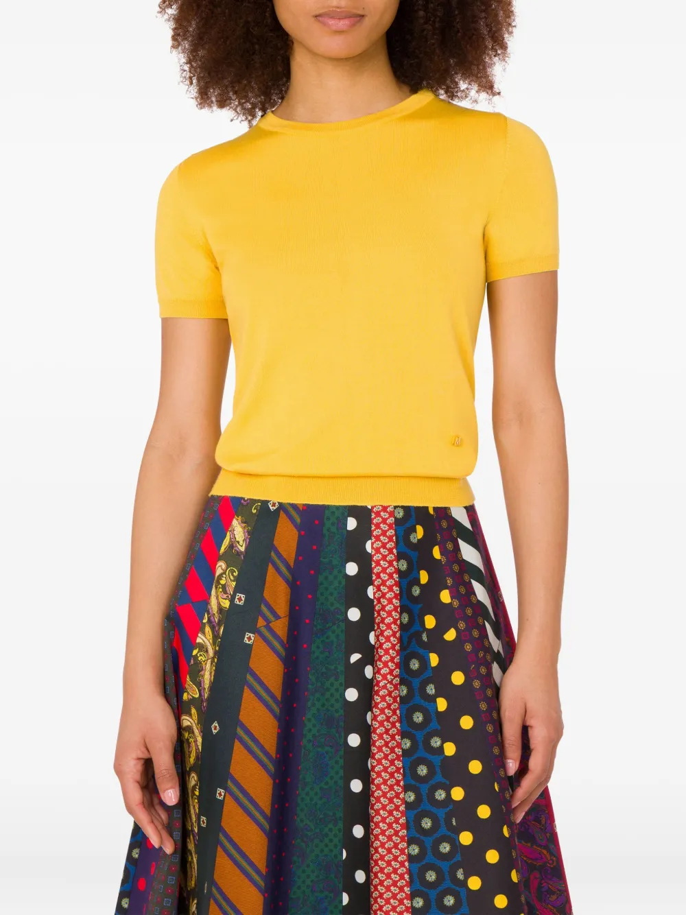  Moschino Logo-detailing Knitted Top - Yellow 