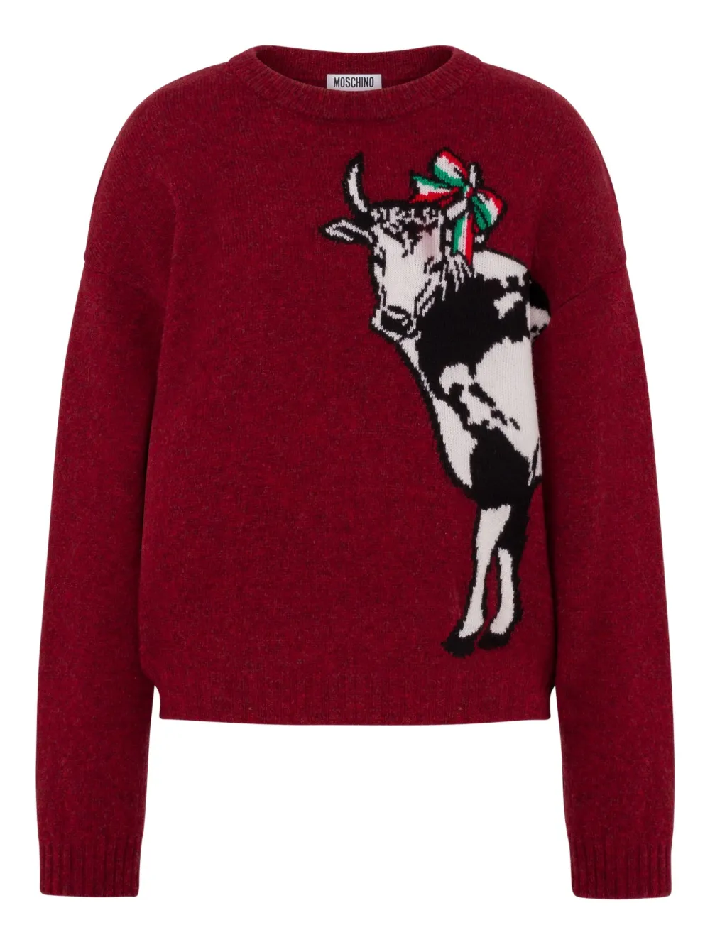 Moschino patterned-intarsia sweater | Red | Image 1