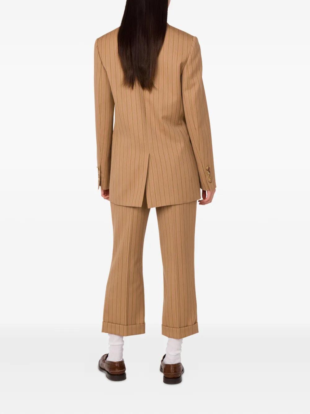 Moschino Pinstripe Blazer In Brown