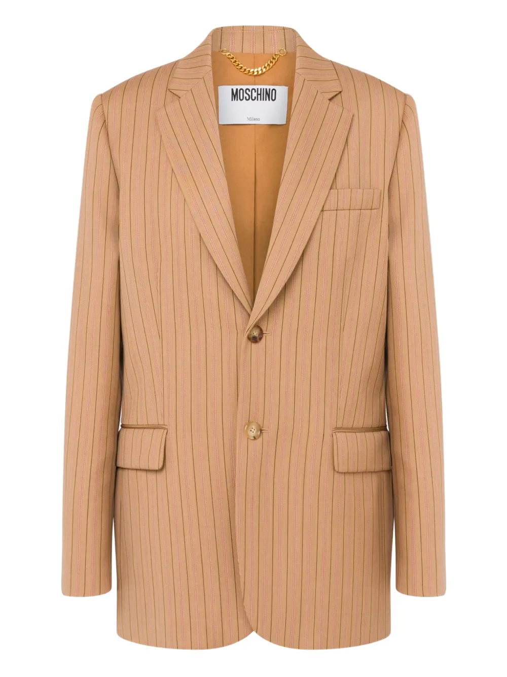 Moschino Pinstripe Blazer In Brown