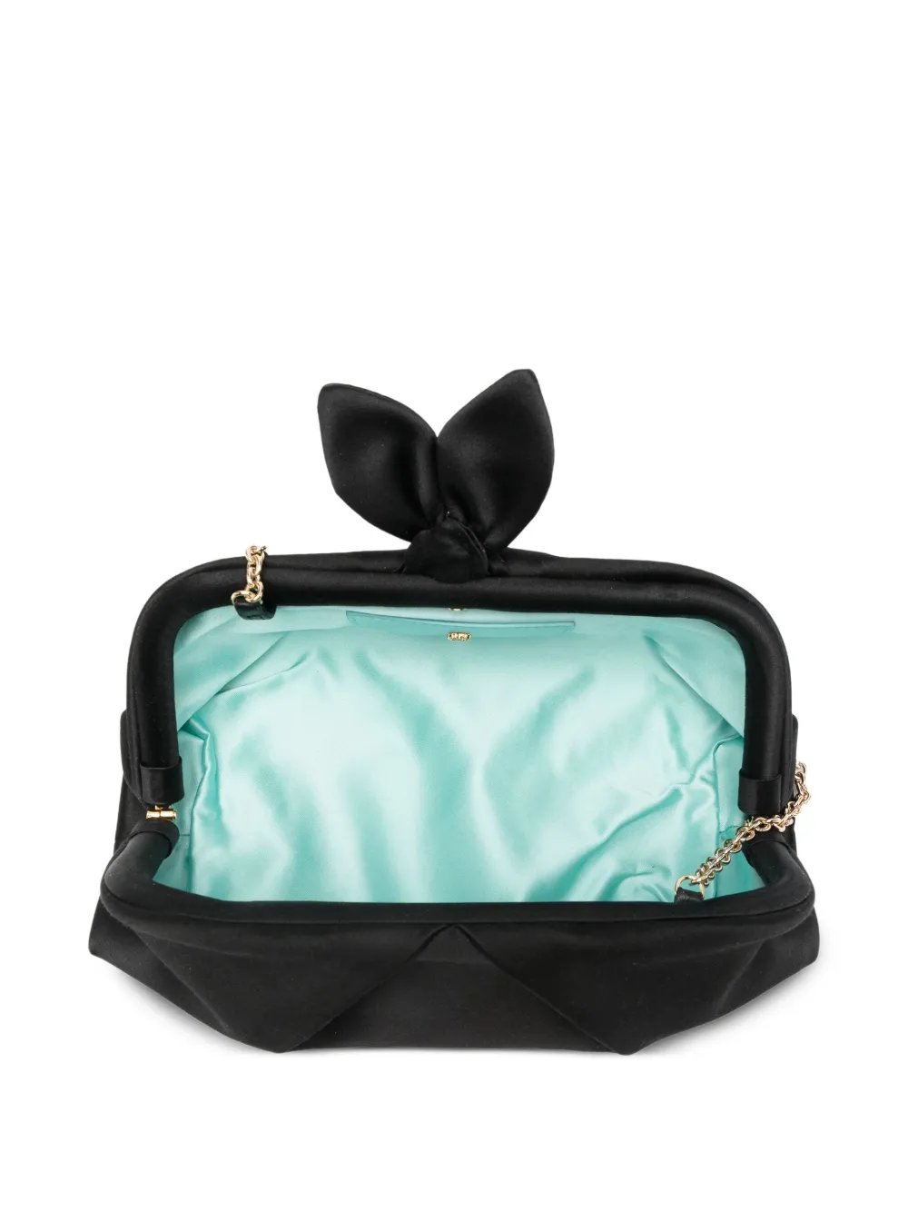 Aquazzura Bow Tie clutch met ketting Zwart