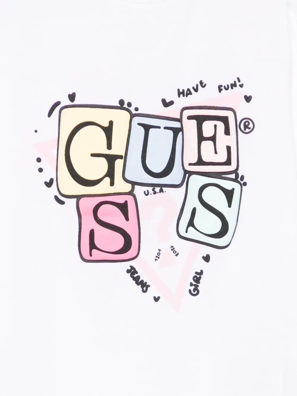 Guess Logo-print Long-sleeve Top In White