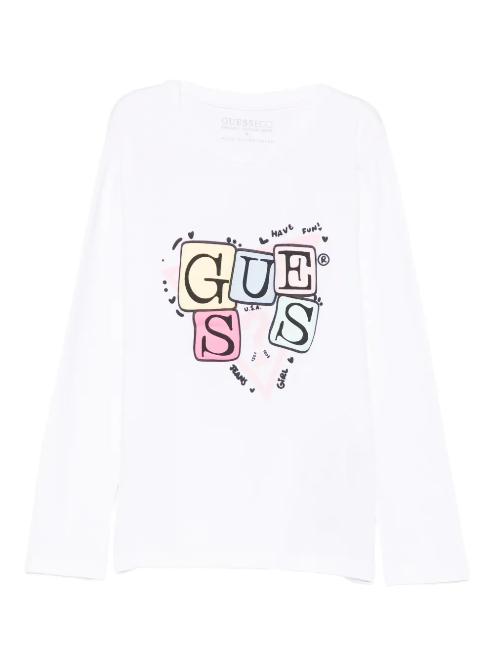 guess kids logo-print long-sleeve top | White | Image 1