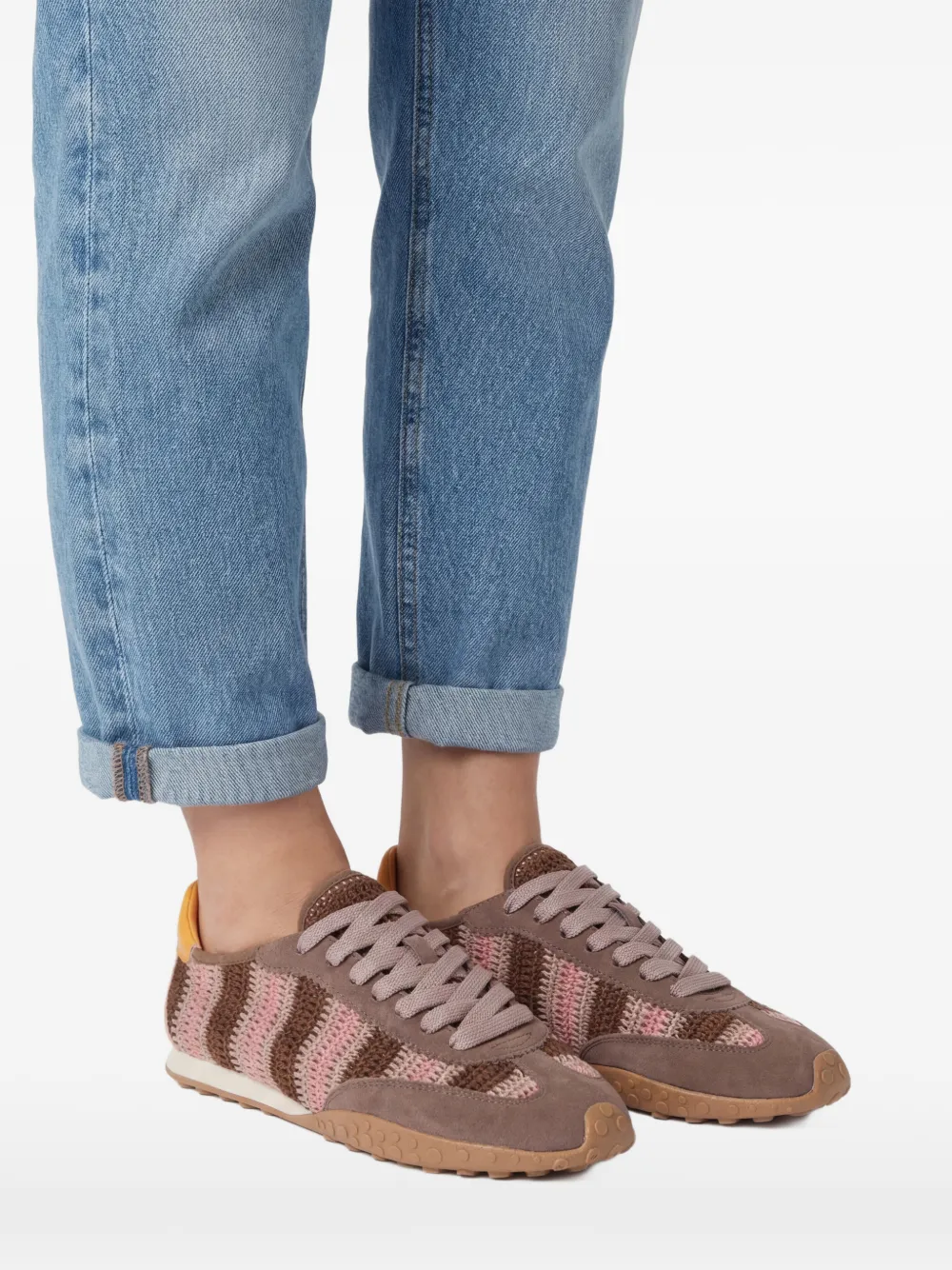 Hoff Geweven sneakers Bruin