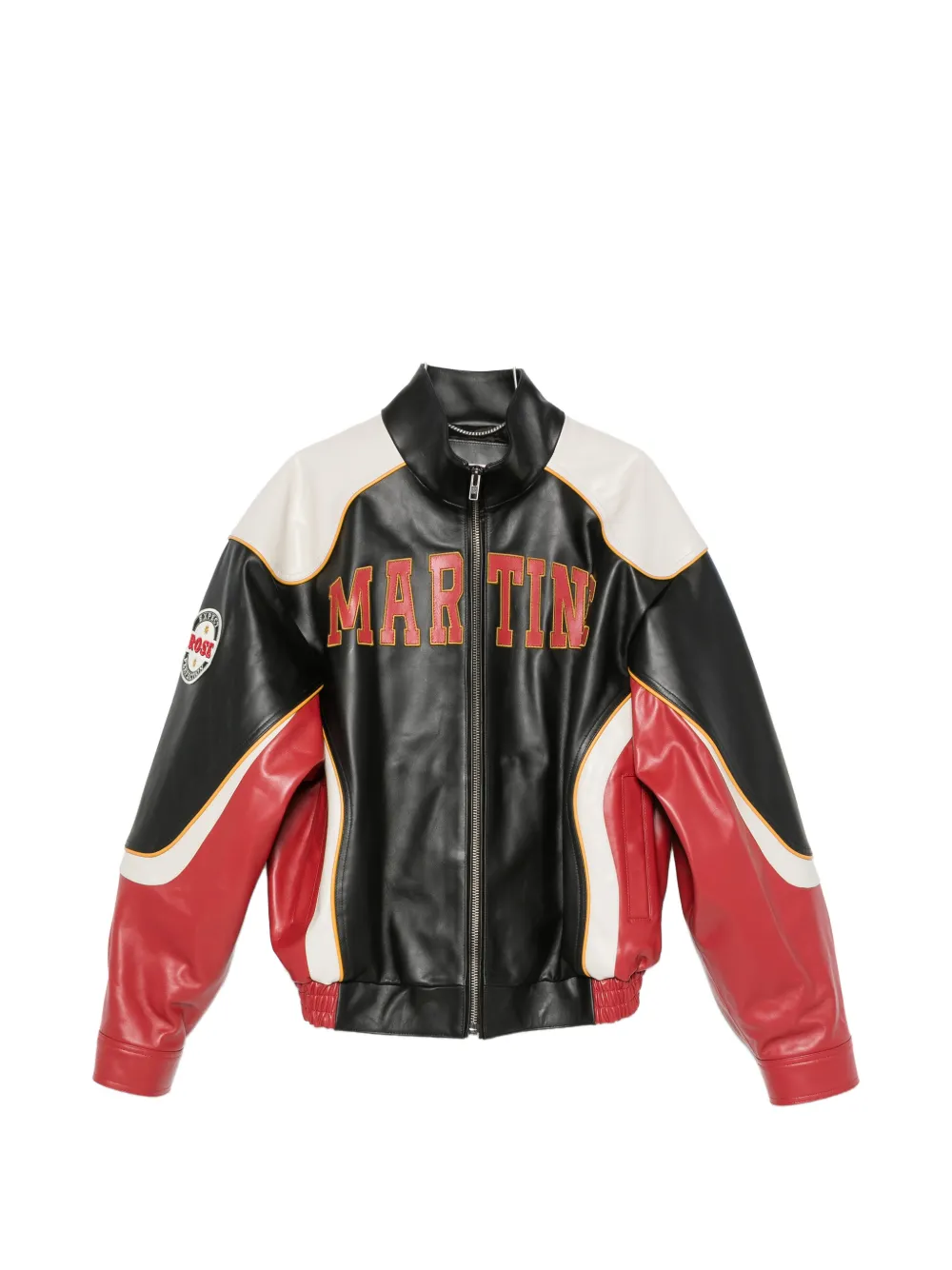 Martine Rose Superbowl zip-up leather jacket - Nero