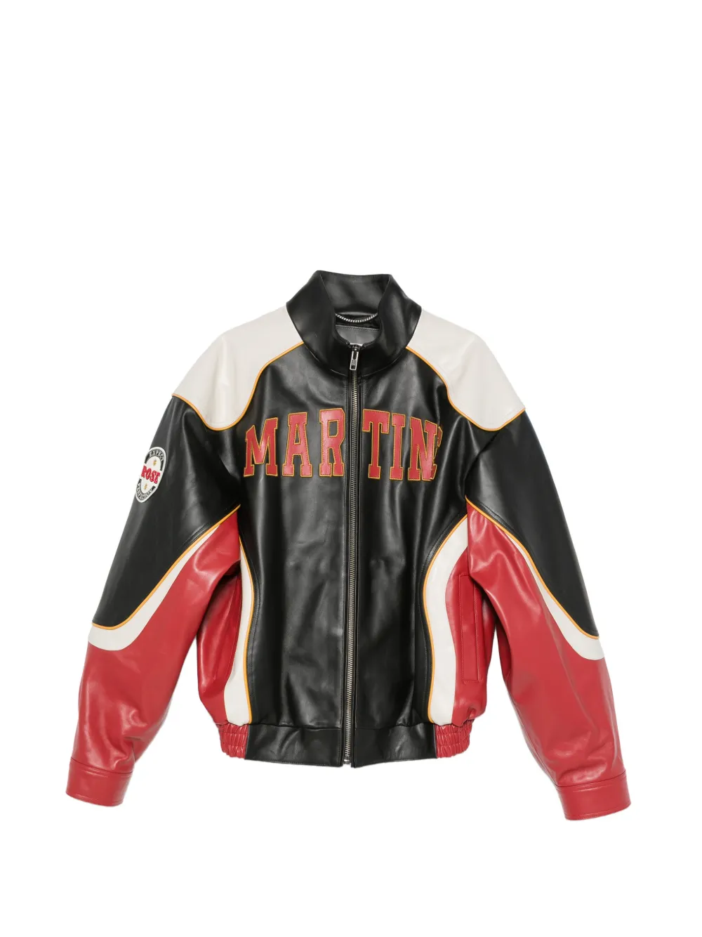 Martine Rose Superbowl zip-up leather jacket - Nero