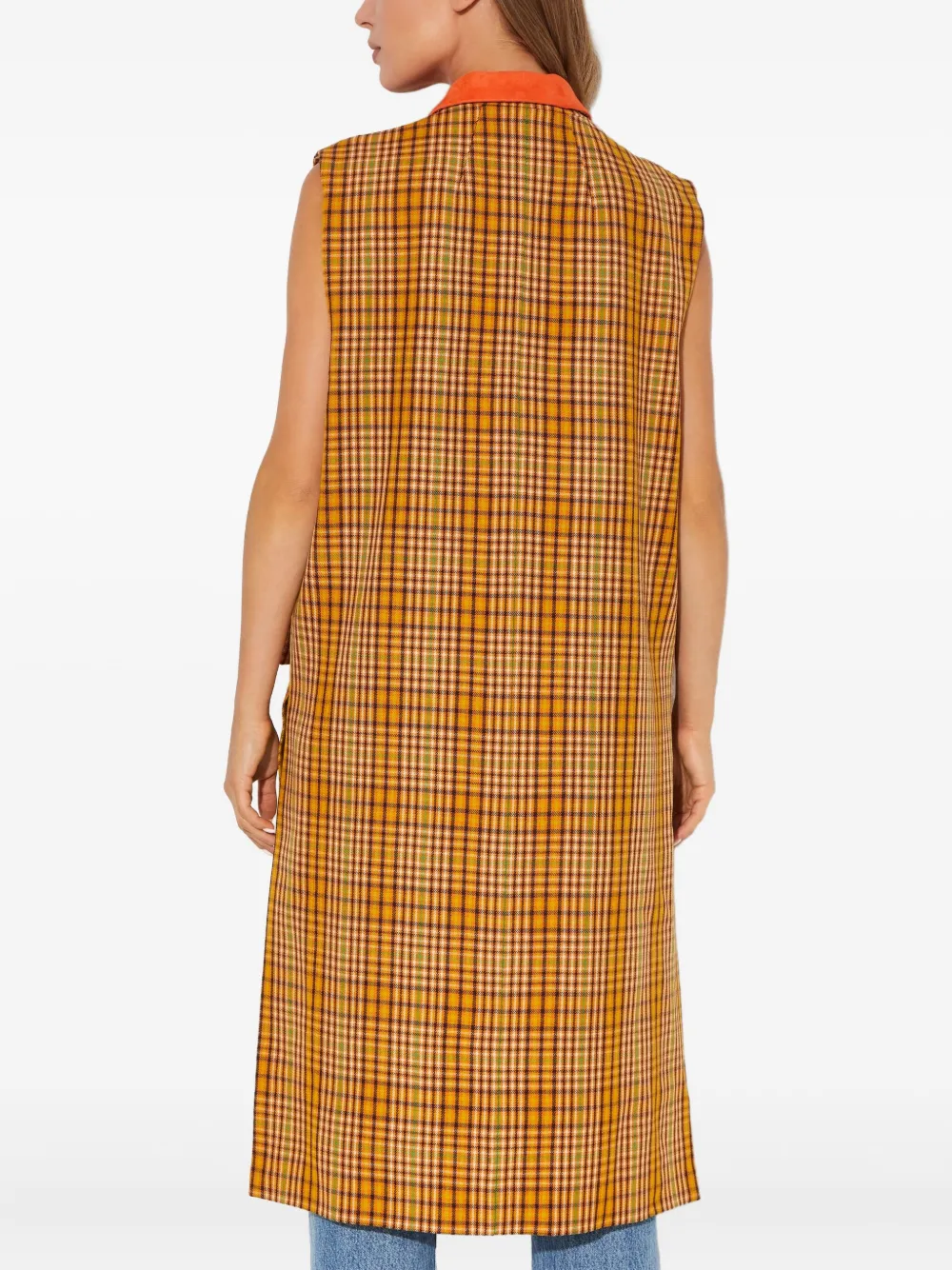 Marni Checked Gilet In Brown