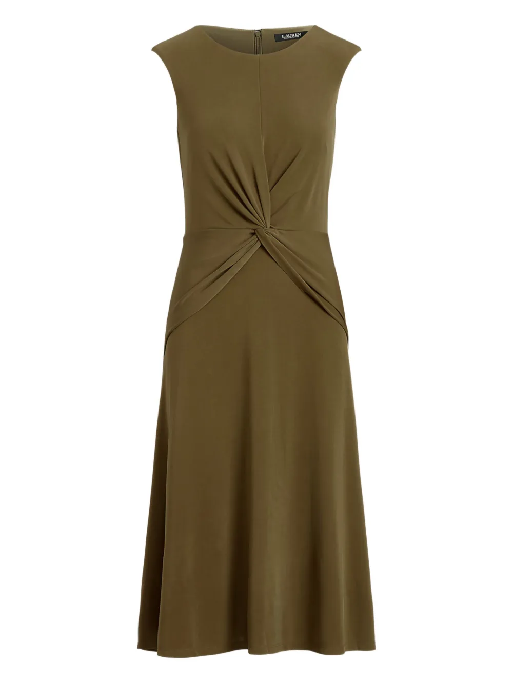Ralph Lauren Twisted-detail Midi Dress In Green