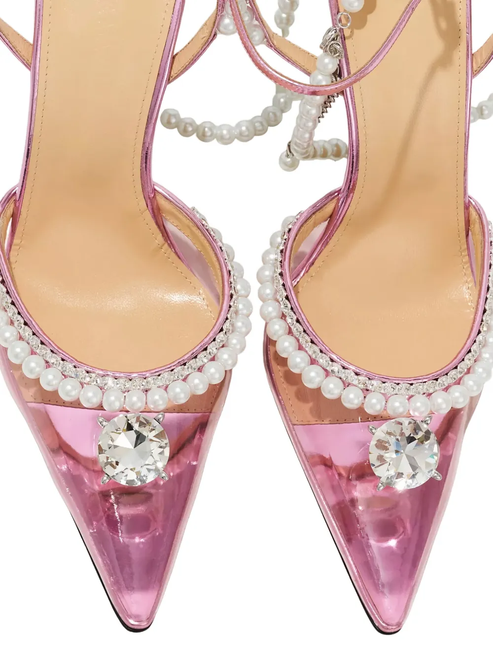 MACH & MACH Diamond of Elizabeth pumps met kristallen parel Wit