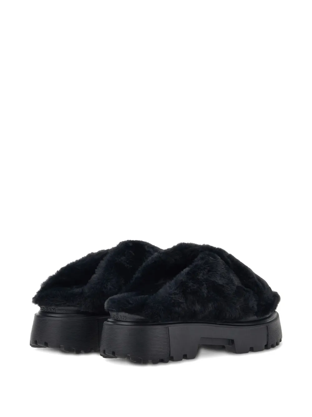 Hogan crossed bands slides Zwart