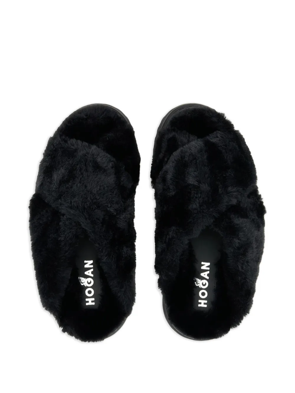 Hogan Slippers met gekruiste bandjes Zwart