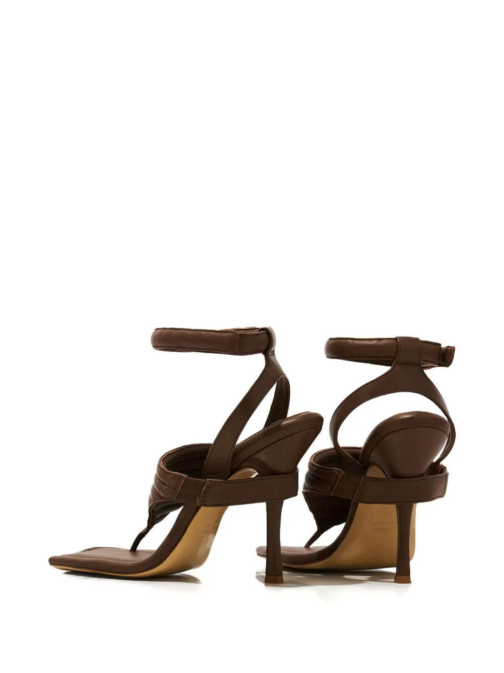 GIABORGHINI 110 mm sandalen met vierkante neus en enkelbandje Bruin