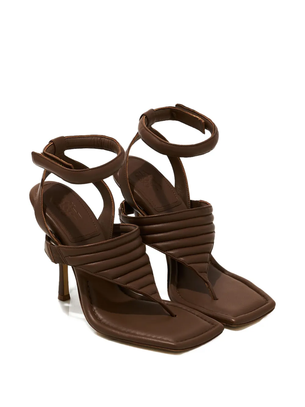 GIABORGHINI 110 mm sandalen met vierkante neus en enkelbandje Bruin