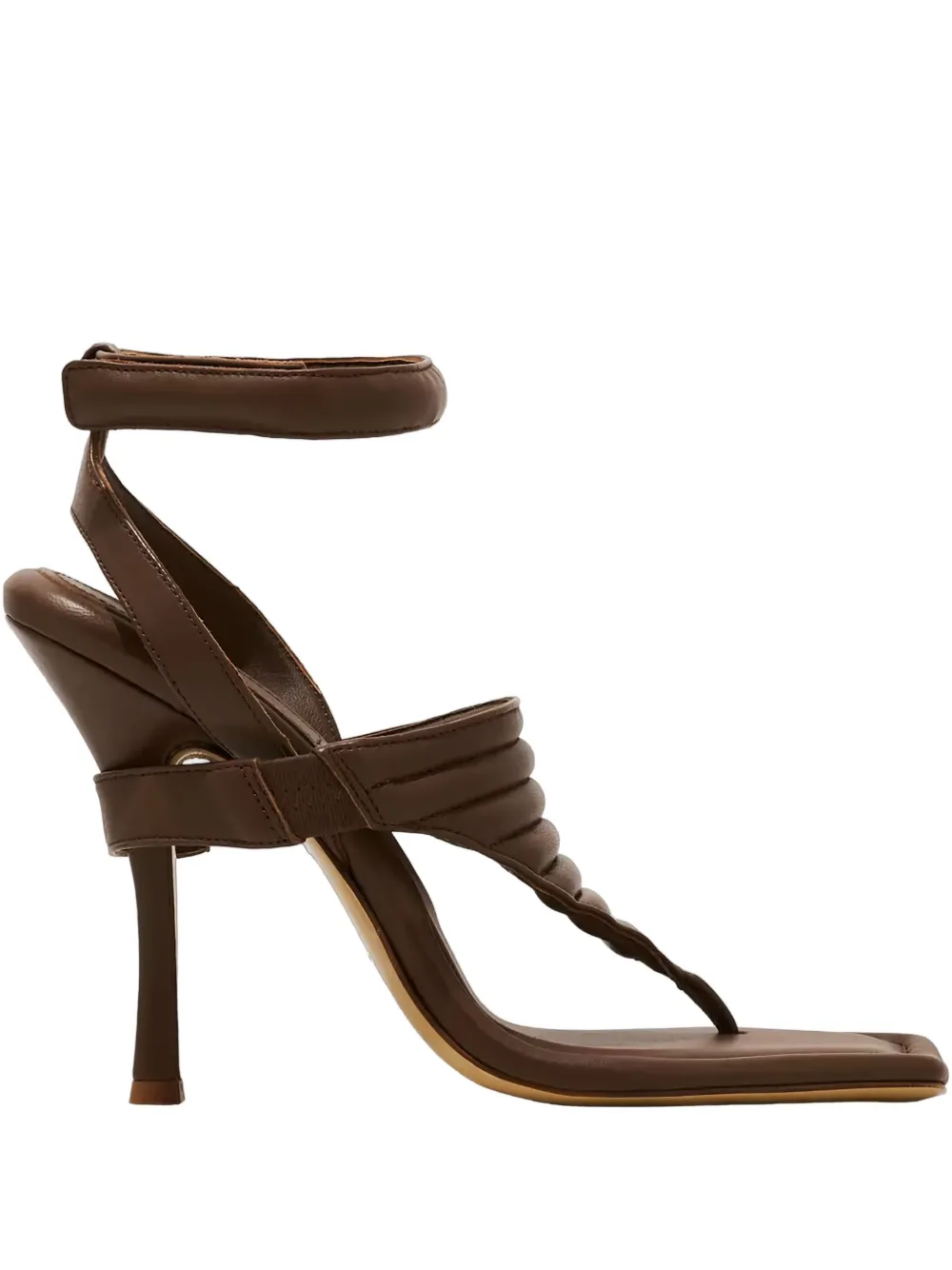 GIABORGHINI 110 mm sandalen met vierkante neus en enkelbandje Bruin