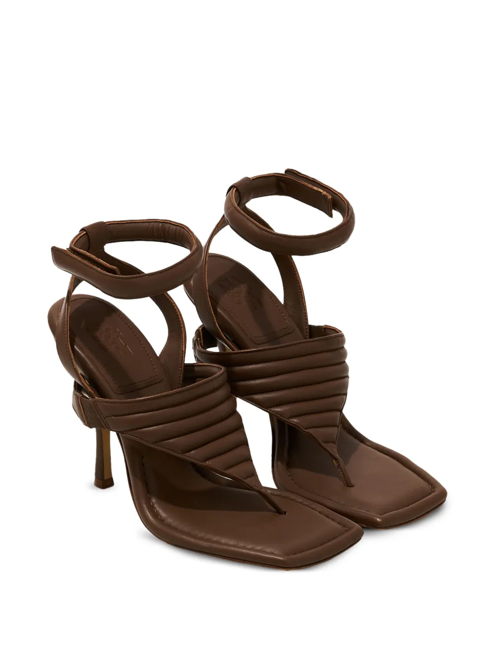 GIABORGHINI 110 mm sandalen met vierkante neus en enkelbandje Bruin