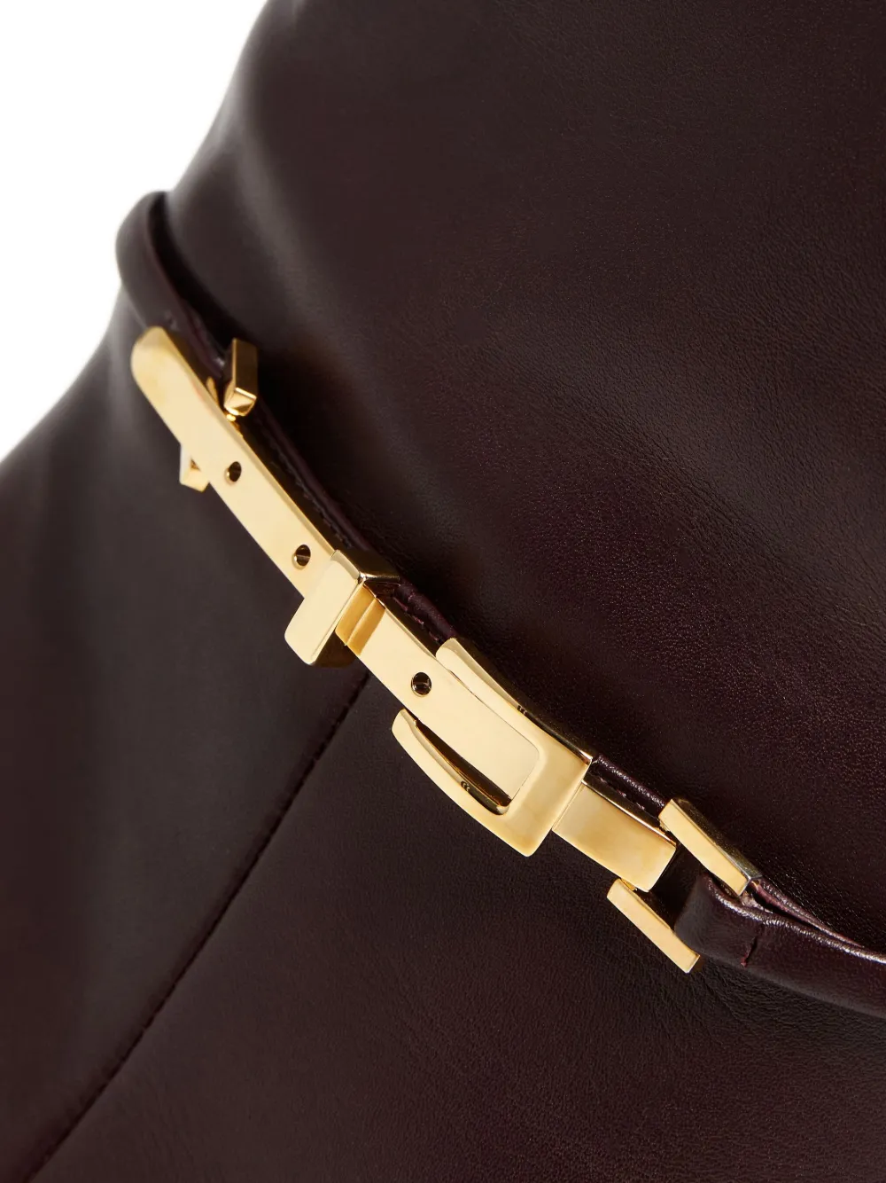 Gianvito Rossi 85 mm Carrey laarzen met puntige neus en kettingdetail Bruin