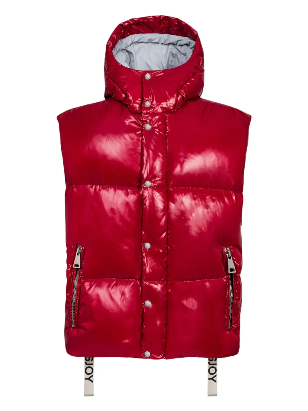 Khrisjoy hooded zip-up puffer-design gilet - Rosso