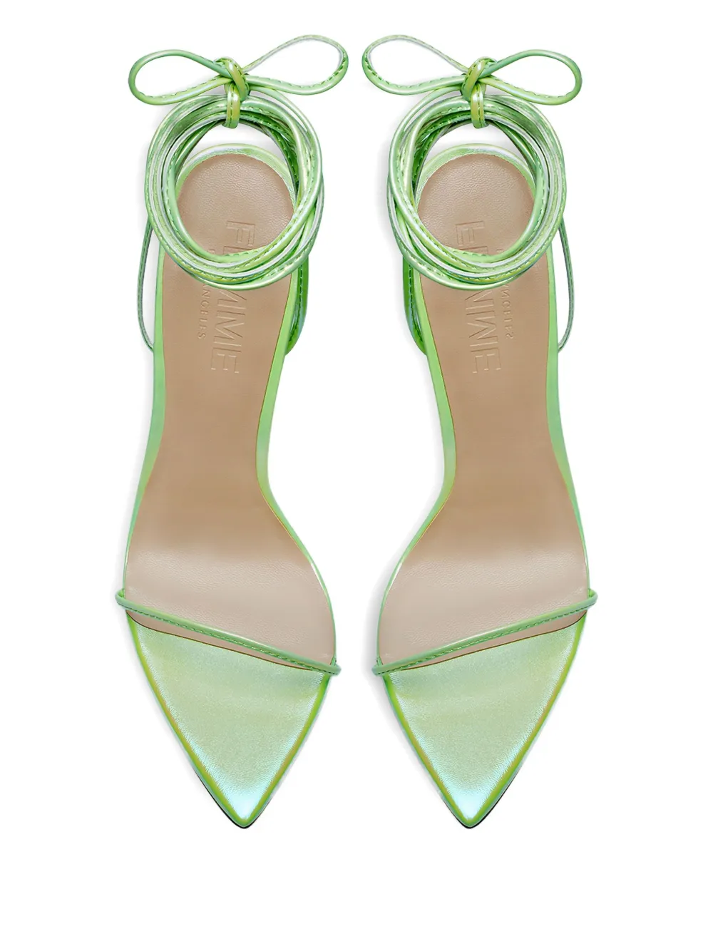 Femme La 120 mm Luce Minimale sandalen met gestrikte enkelbandje Groen