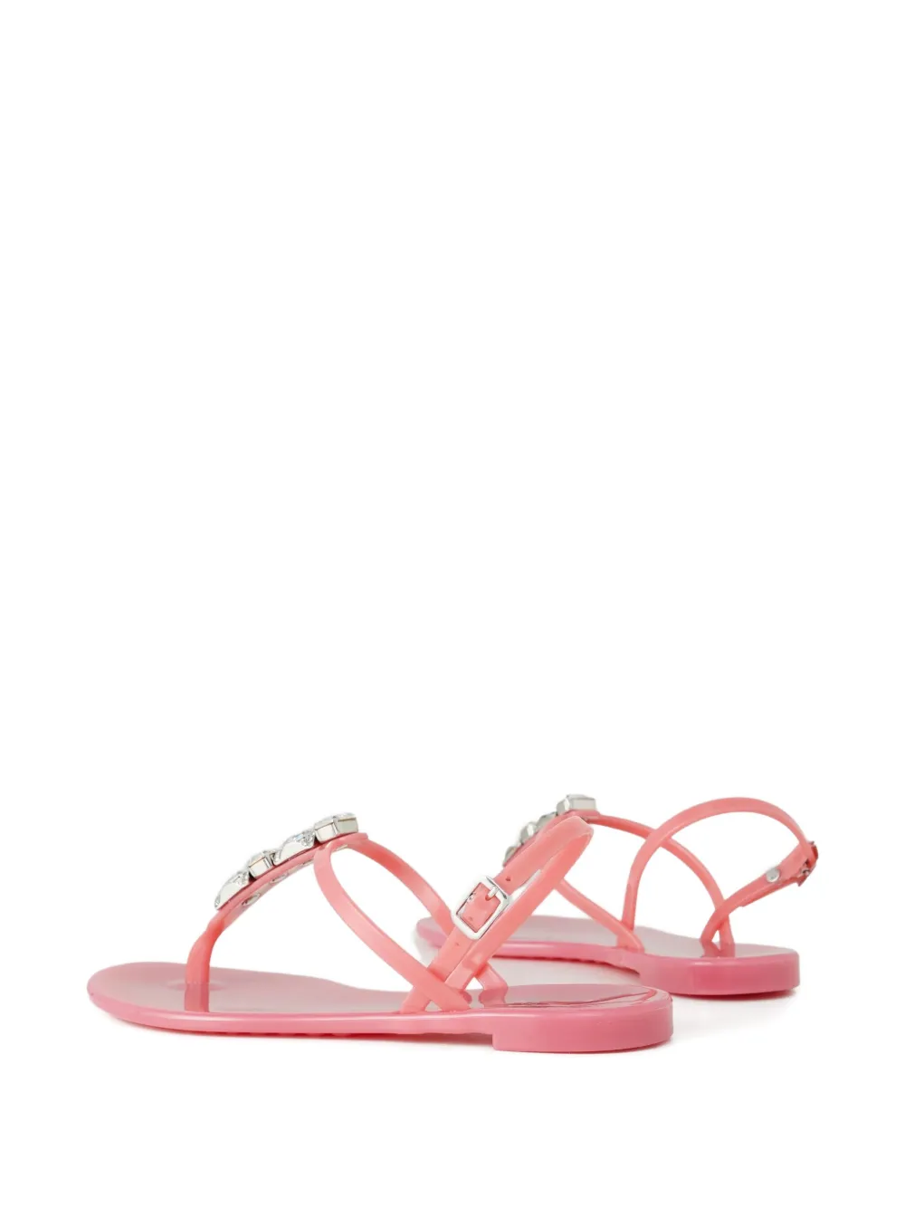 Casadei Crystal-embellished Thong-strap Sandals In Pink