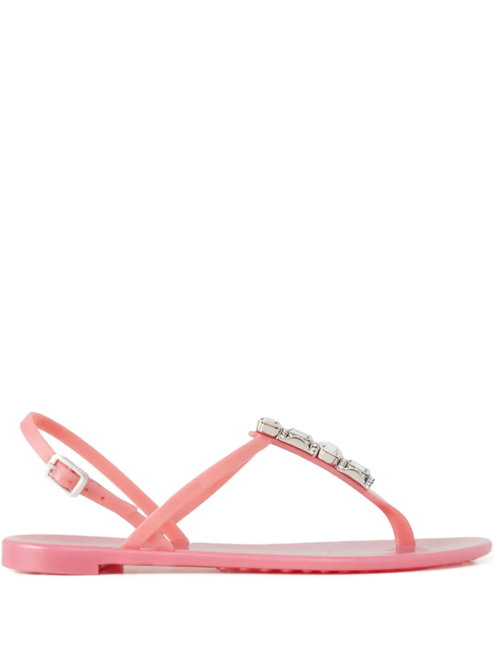 Casadei Crystal-embellished Thong-strap Sandals In Pink