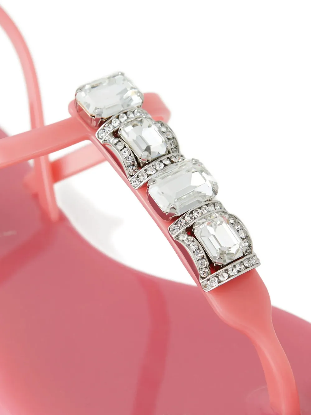 Casadei Crystal-embellished Thong-strap Sandals In Pink