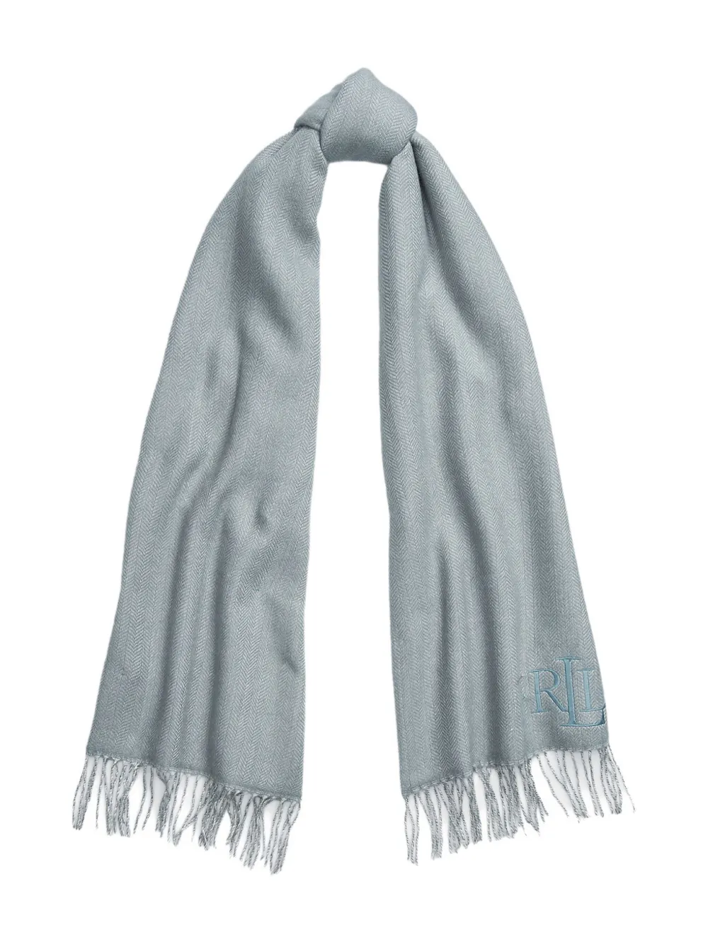 Lauren Ralph Lauren Sjaal met geborduurd logo - Blauw