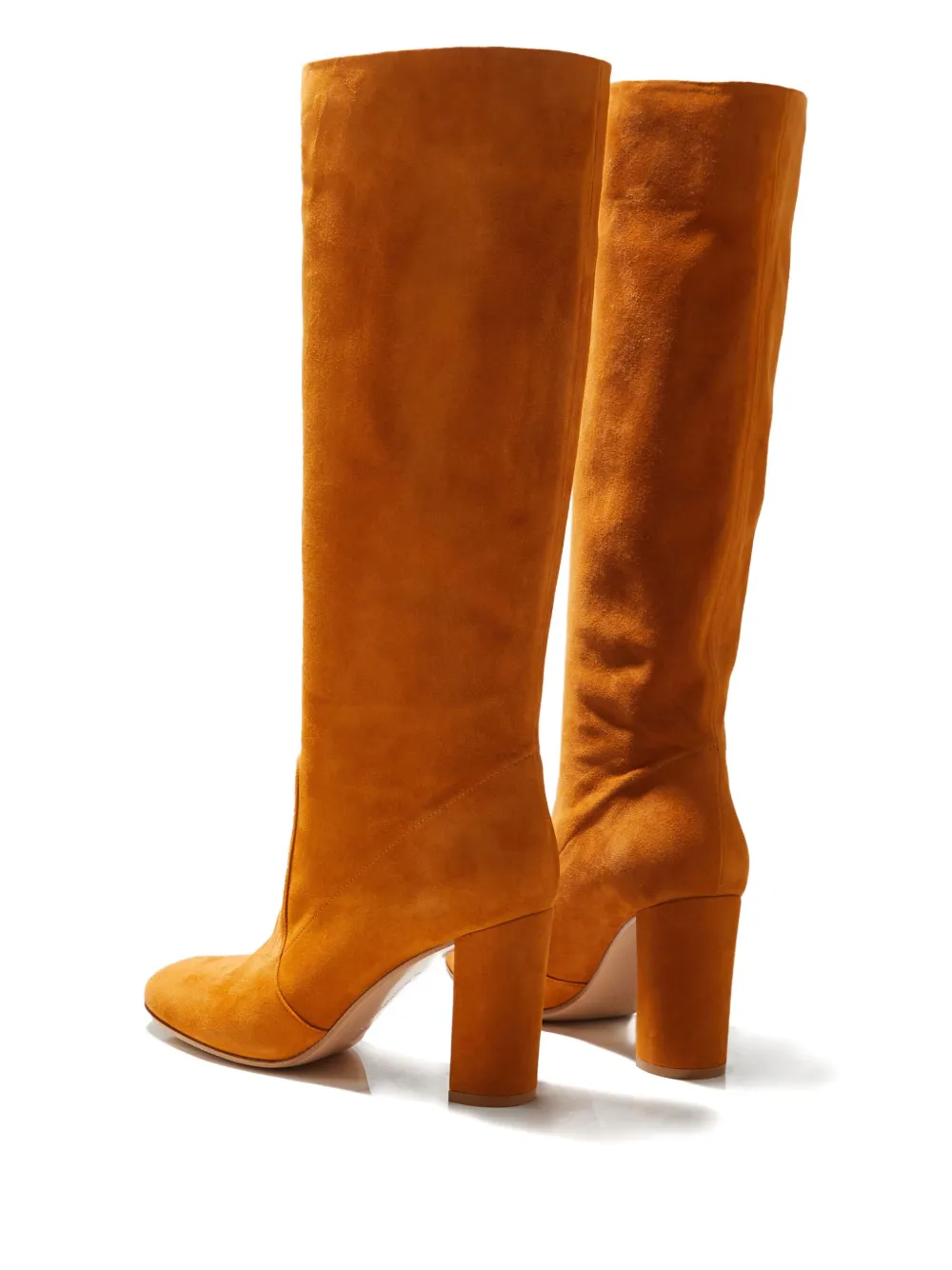 Gianvito Rossi 85mm Glen Block-heel Boots In Orange