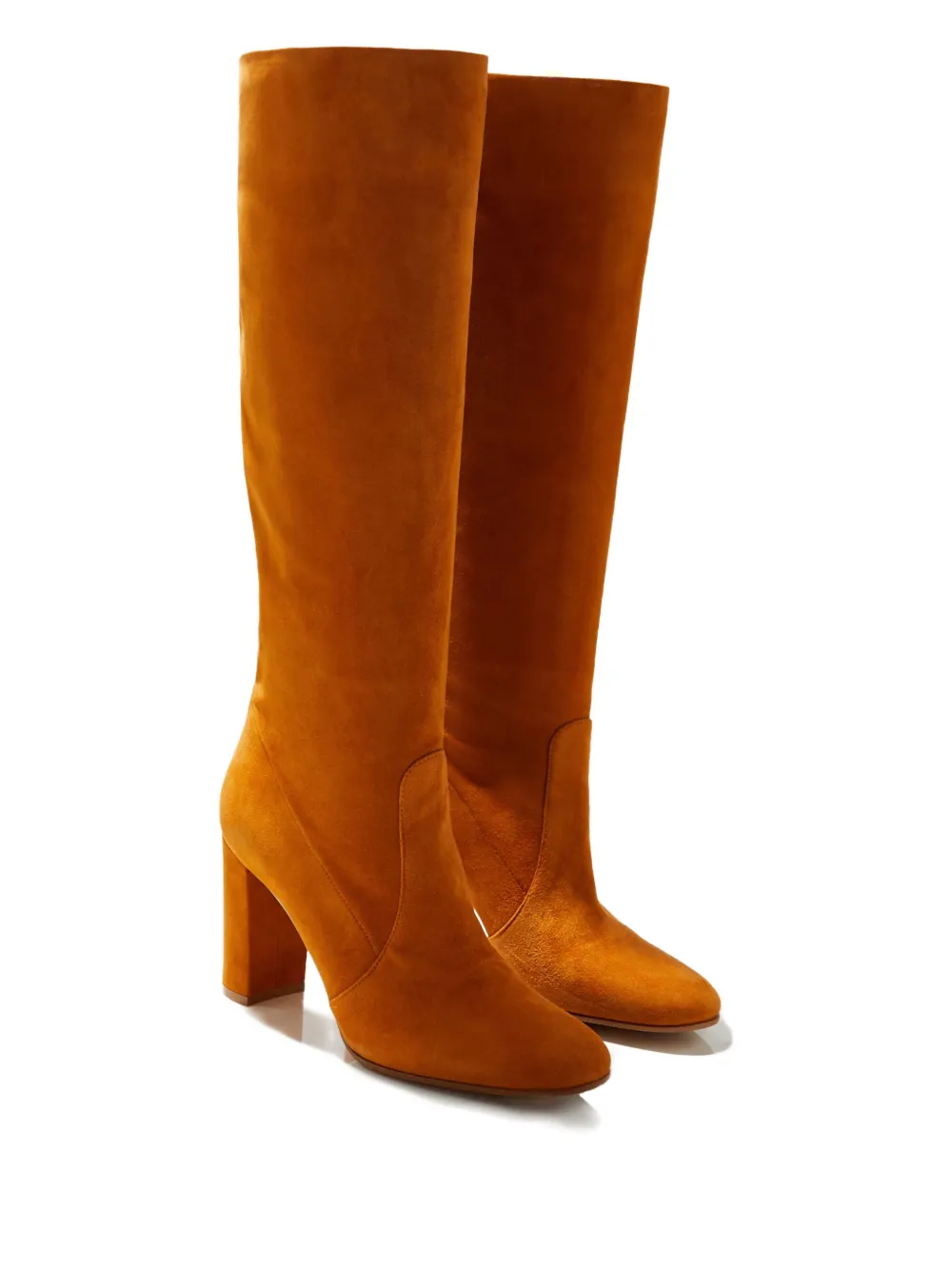 Gianvito Rossi 85mm Glen Block-heel Boots In Orange
