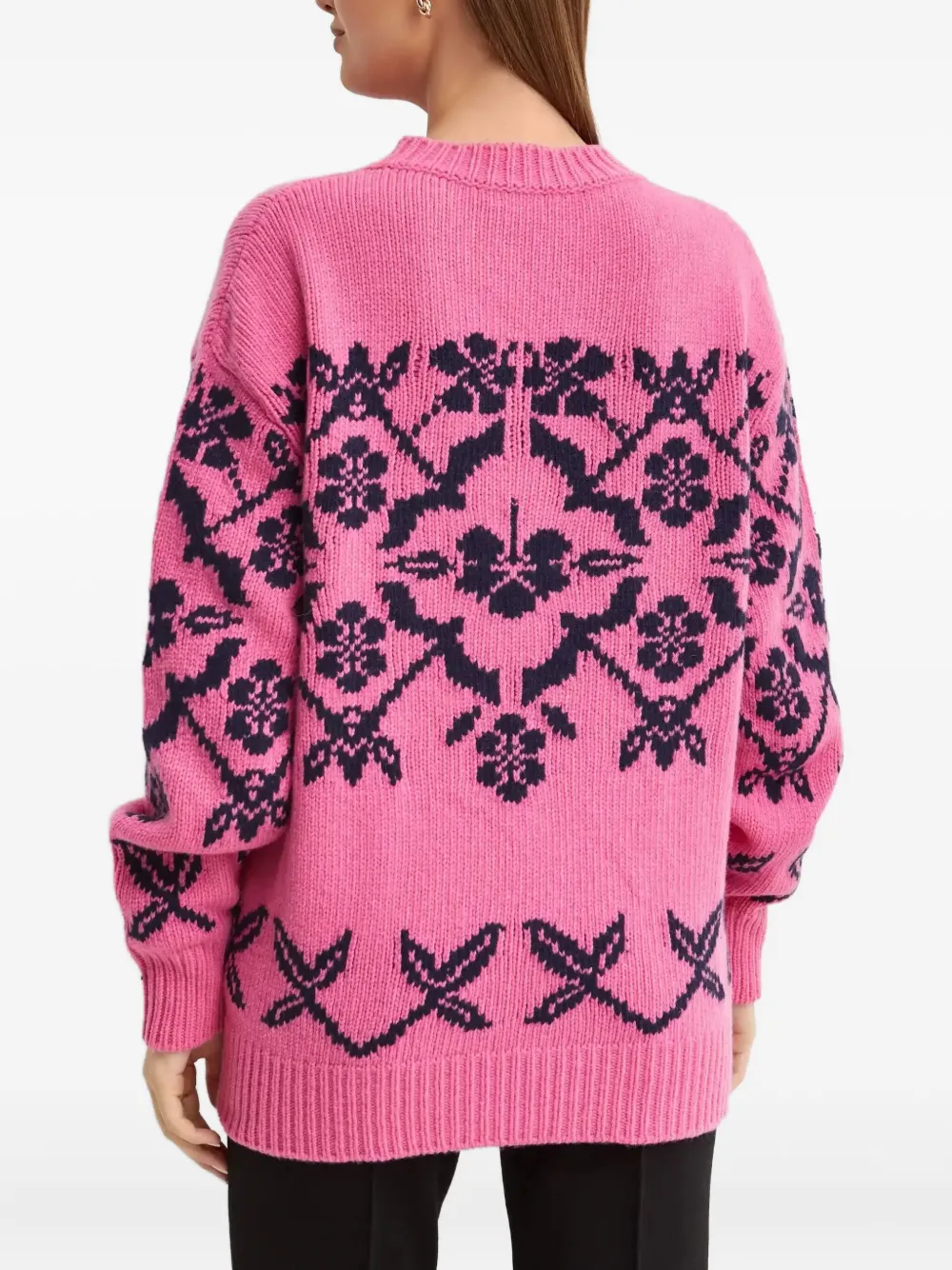 High Sport Georgia trui met intarsia patroon Roze