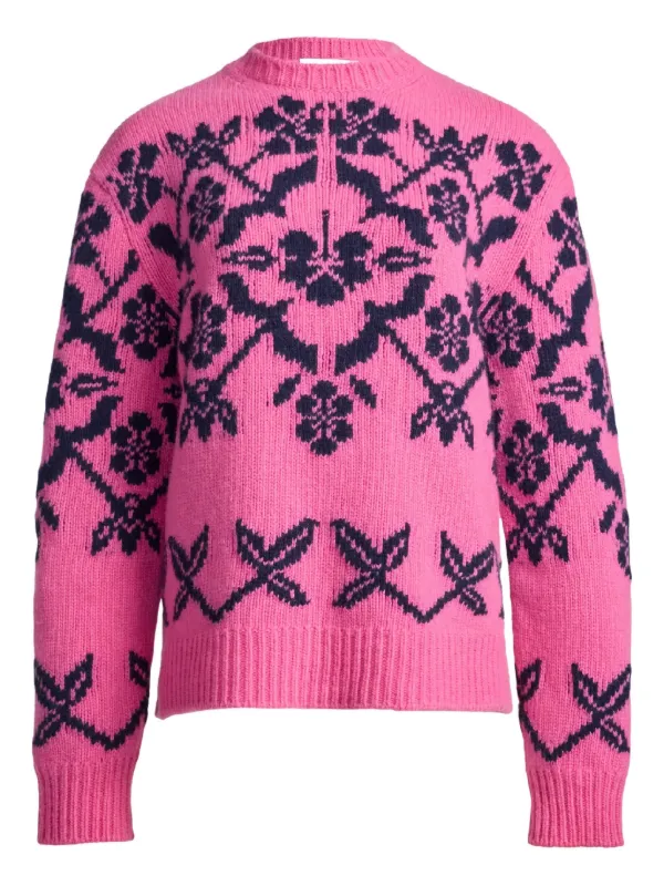 High Sport Georgia Patterned-intarsia Jumper in Pink