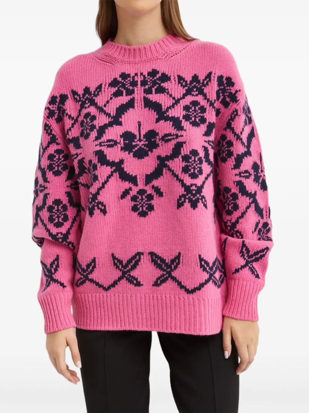 High Sport Georgia trui met intarsia patroon Roze
