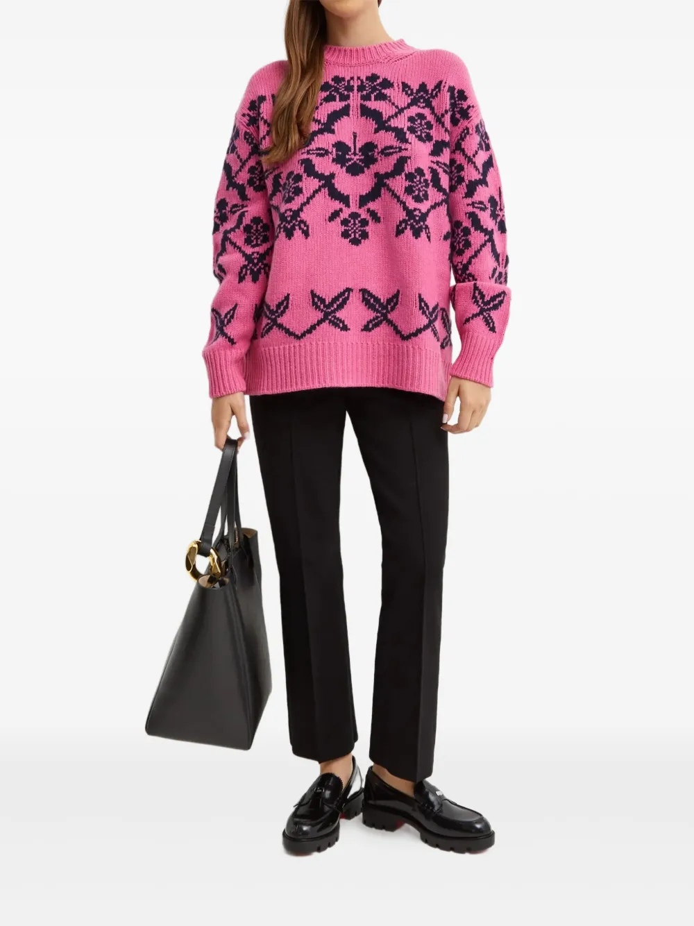 High Sport Georgia trui met intarsia patroon Roze