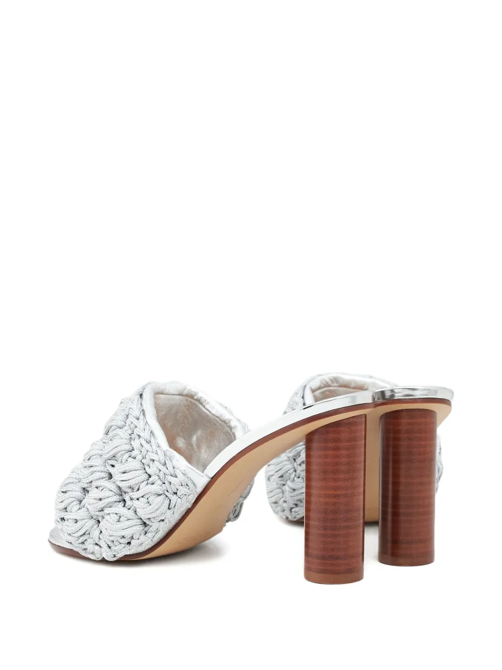 JW Anderson 90 mm gevlochten sandalen met hak Zilver