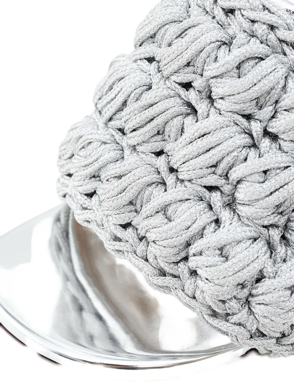 JW Anderson 90 mm gevlochten sandalen met hak Zilver