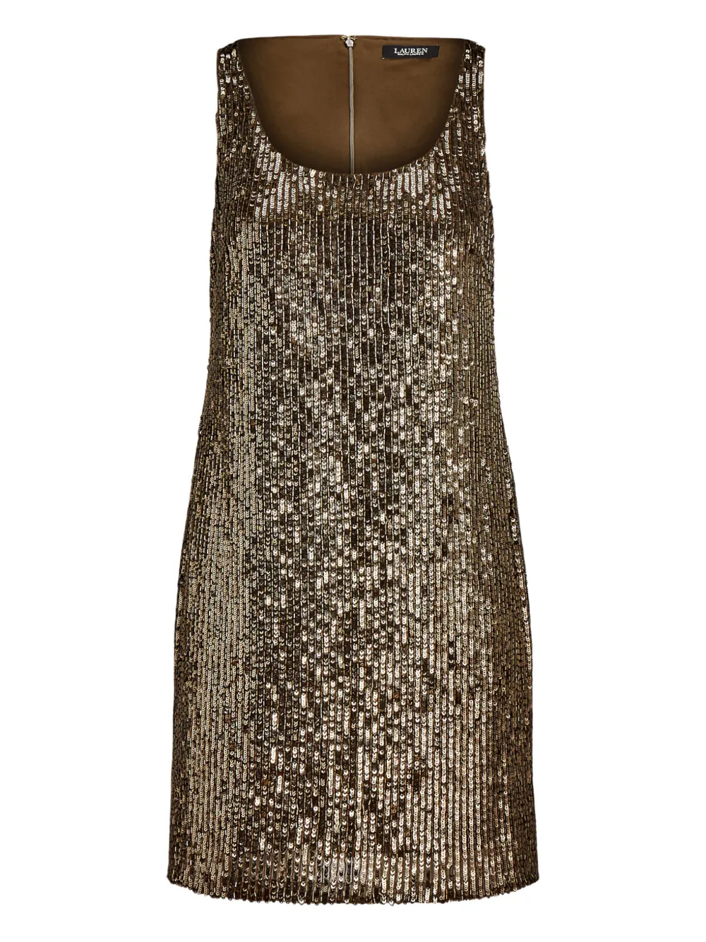 Ralph Lauren Sequined Mini Dress In Brown